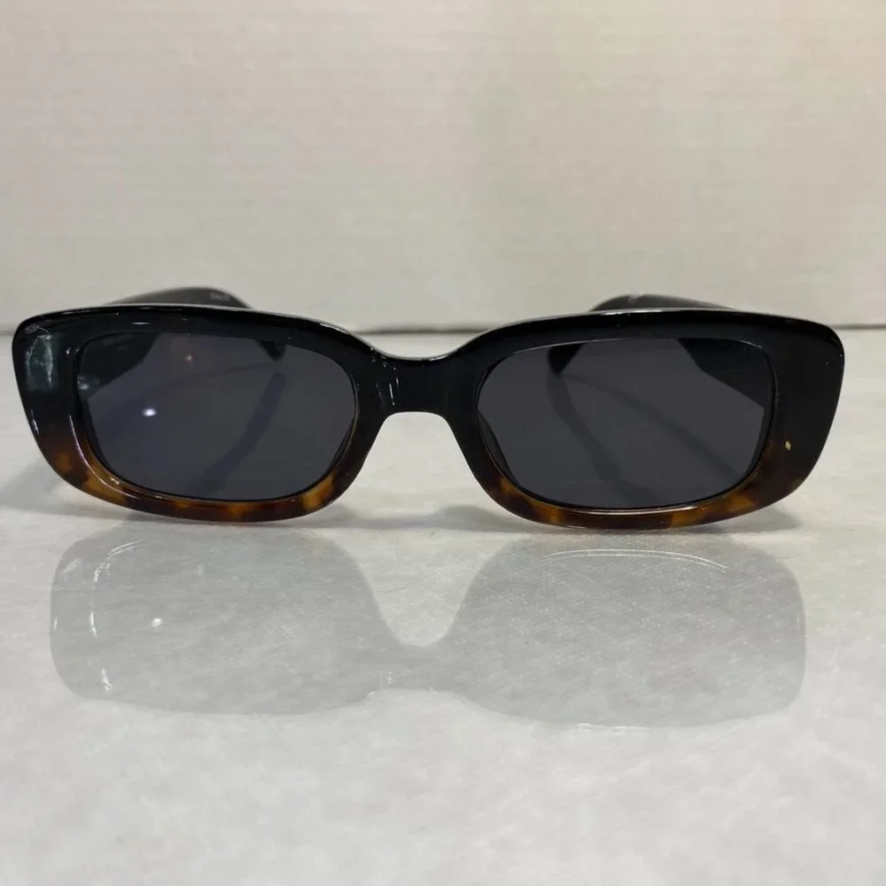 AIRE Ceres Slim Rectangle Sunglasses Dark Tort Smoke Mono
